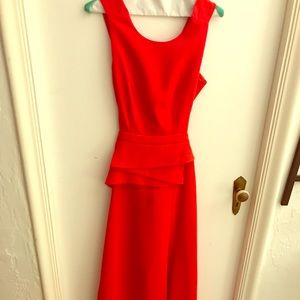 Floor length red gown